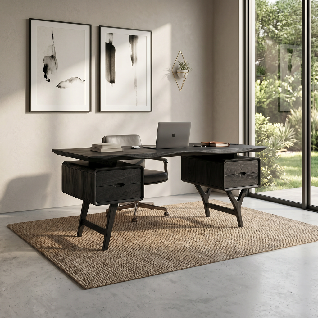 Organic Live Edge Executive Desk Coastal Office