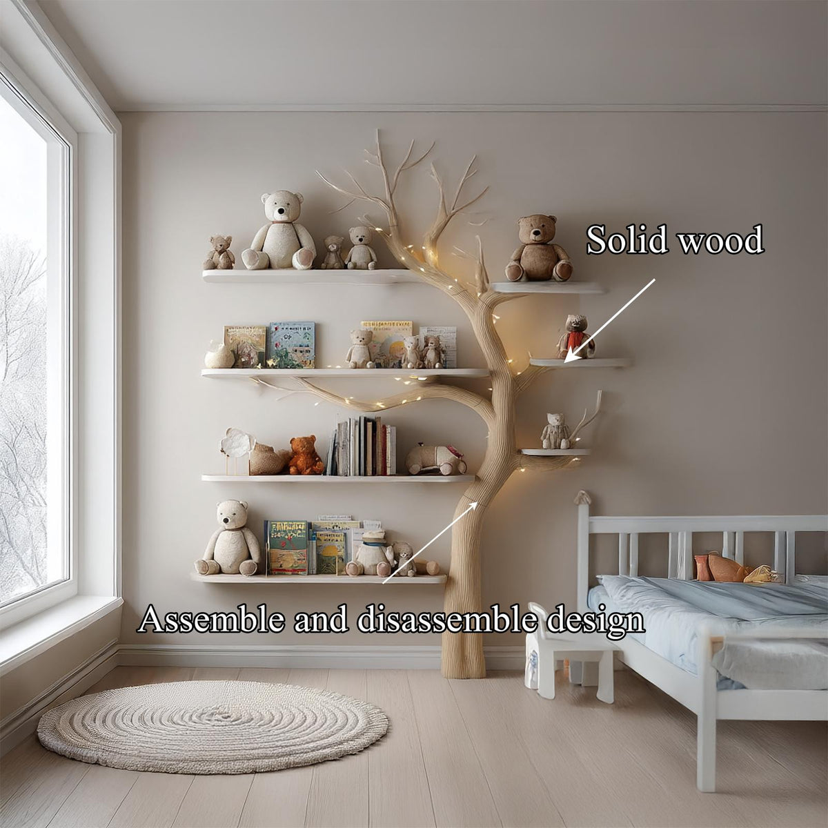 Midcentury Tree Bookshelf Nursery Kids Room
