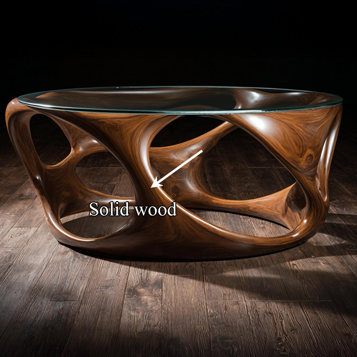 Rustic Round Coffee Table Solid Wood Decor Gift