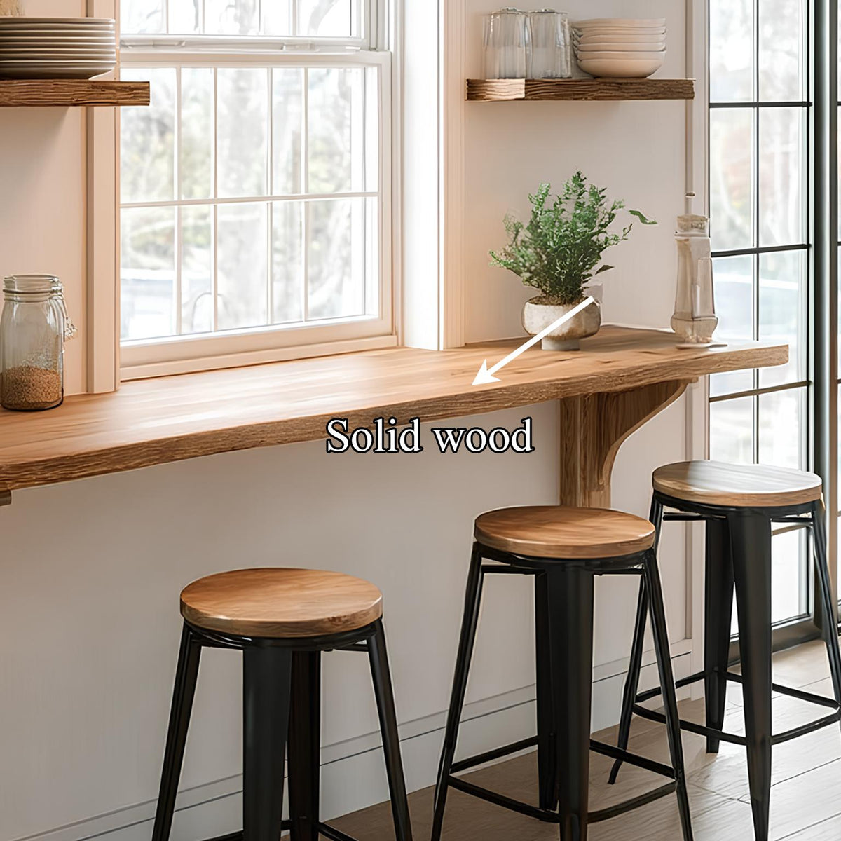 Wall Bar Table Solid Wood Minimalist Style Gift
