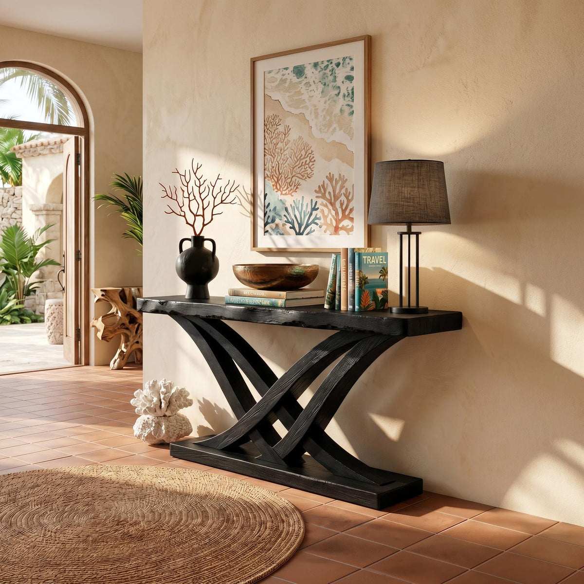 Organic Branch Base Console Table Contemporary Entryway