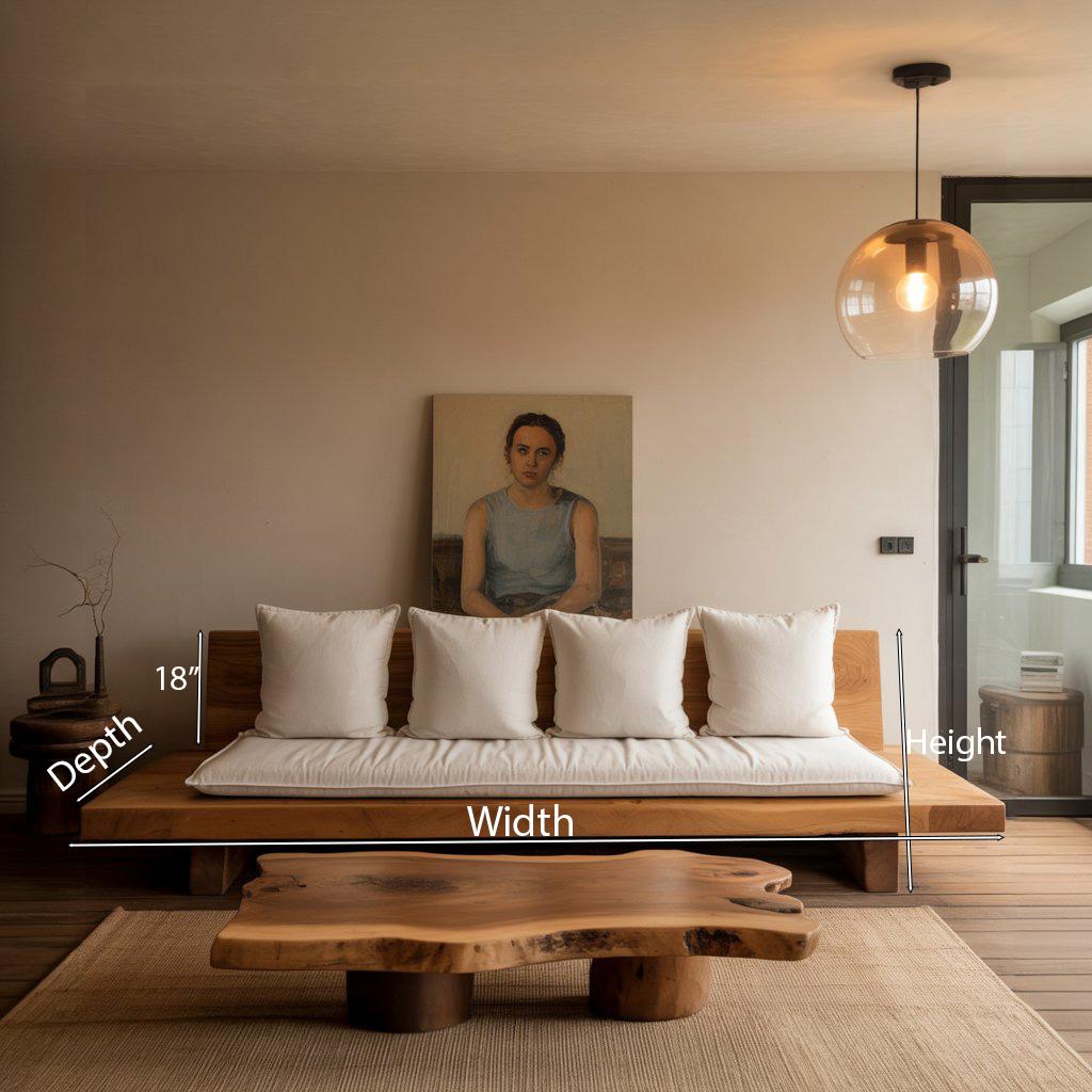 Minimalist Solid Wood Sofa For Living Room Or Studio