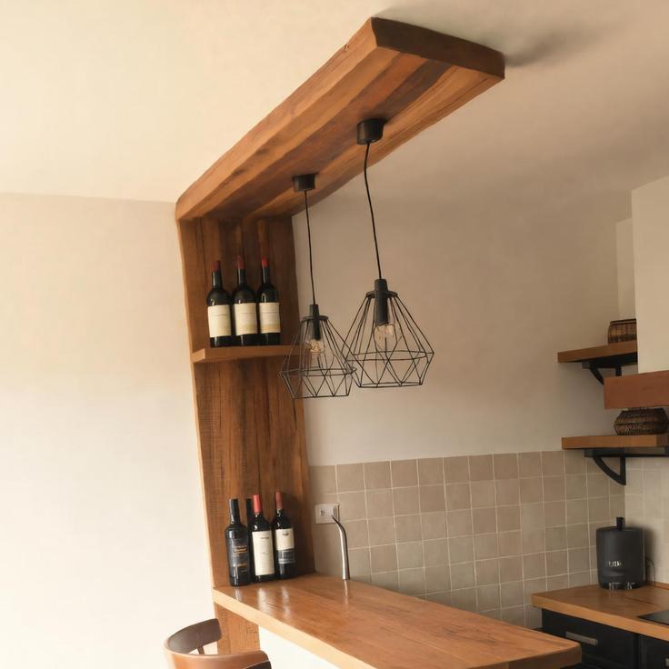 Rustic Kitchen Bar Counter For Farmhouse Or Industrial Style Homes