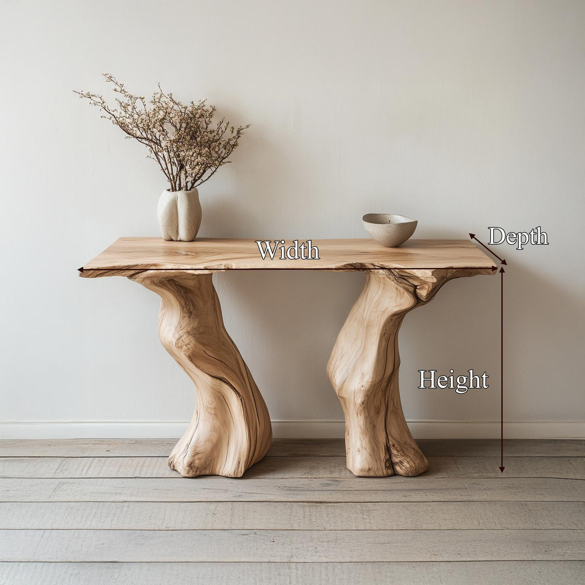 Spry Interior Handcrafted Wood Console Table, Rustic Entryway Hallway Accent Table Statement Furniture for Living Room Decor, SINLSACS442