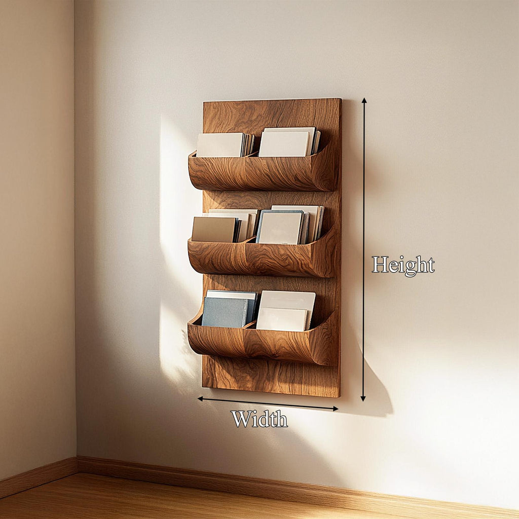 Sculptural Wall Mounted Mail Organizer Entryway Interior Vertical Storage