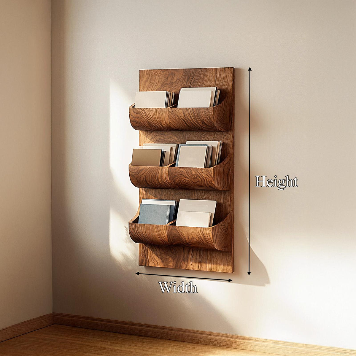 Sculptural Wall Mounted Mail Organizer Entryway Interior Vertical Storage