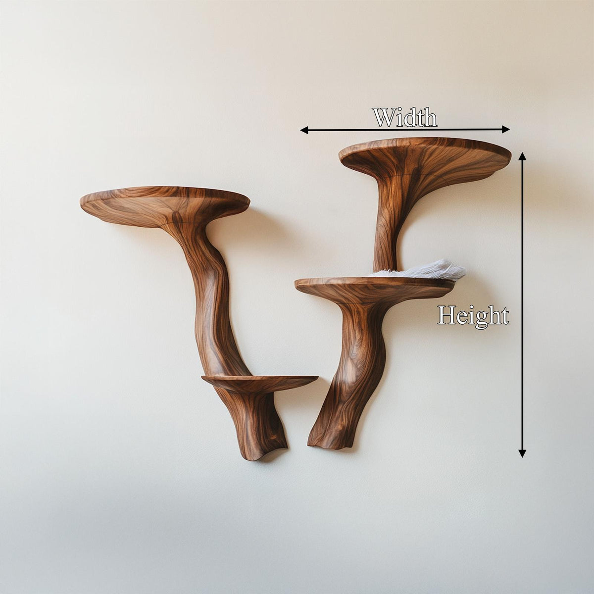 Rustic Mushroom Wall Shelf For Living Room And Hallway