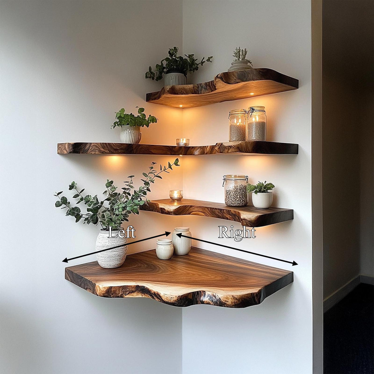 Rustic Organic Minimal Wall Shelf For Living Room And Apartment