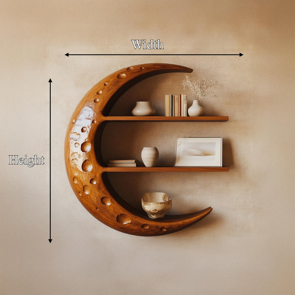 Rustic Moon Wall Shelf For Living Room And Bedroom