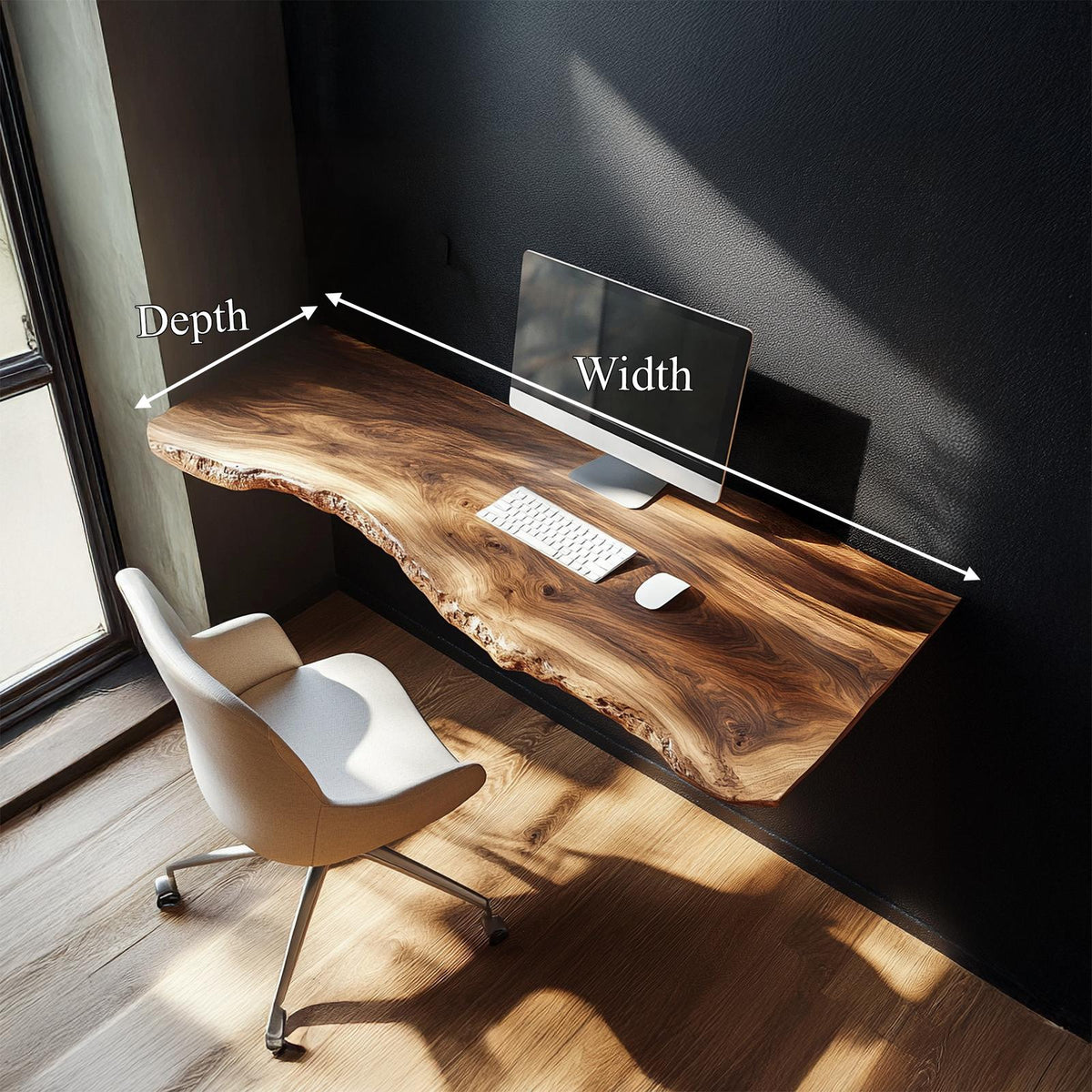 Rustic Wall Mounted Desk For Home Office And Minimal Interior