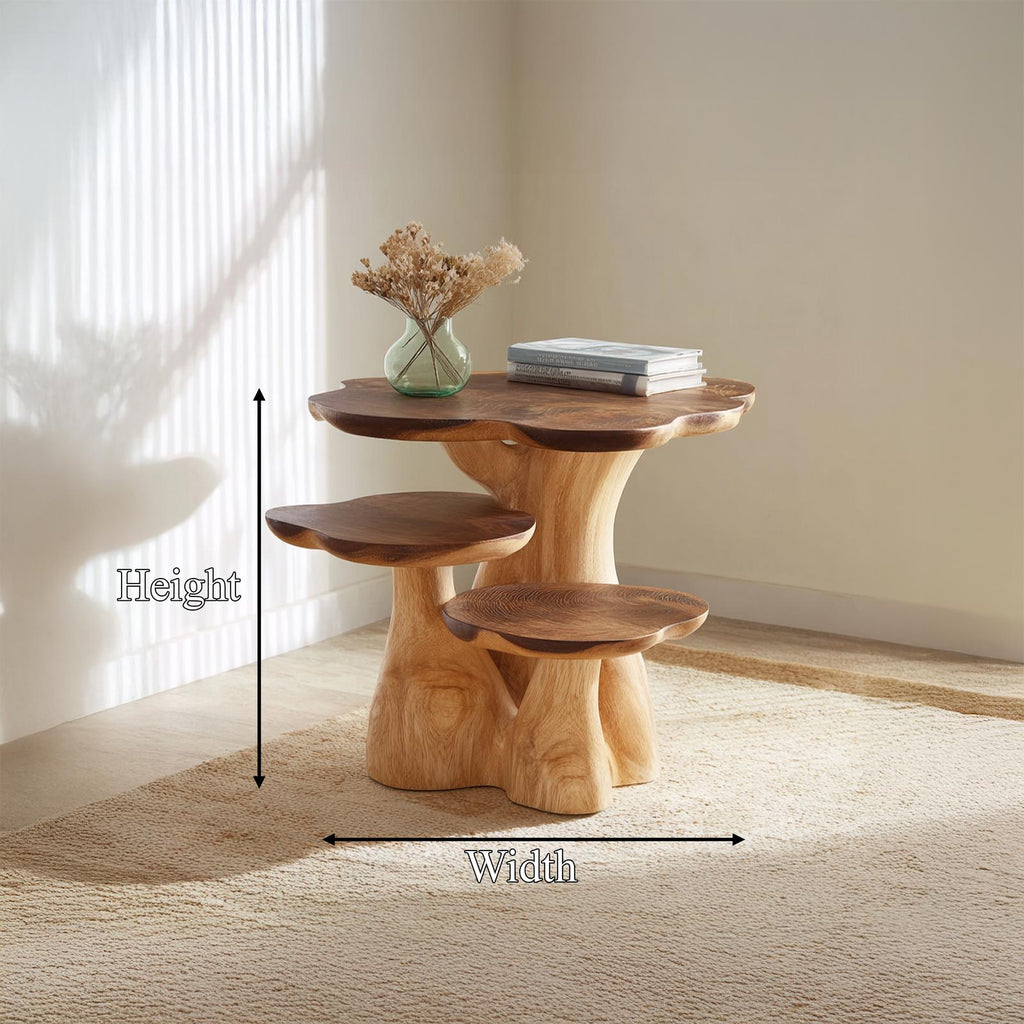 Rustic Mushroom Side Table For Living Room And Apartment