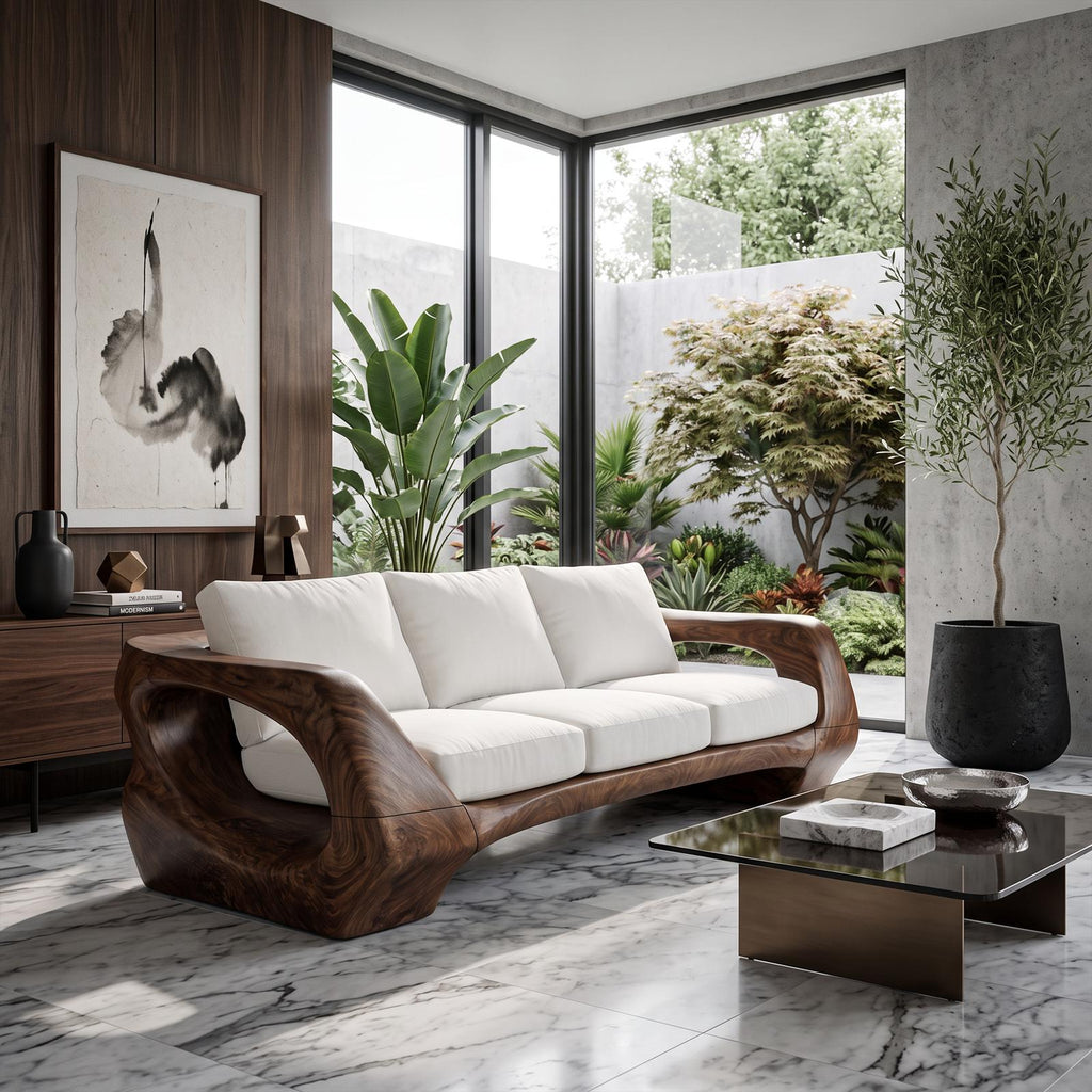 Natural Sculptural Sofa For Living Room And Lounge Area