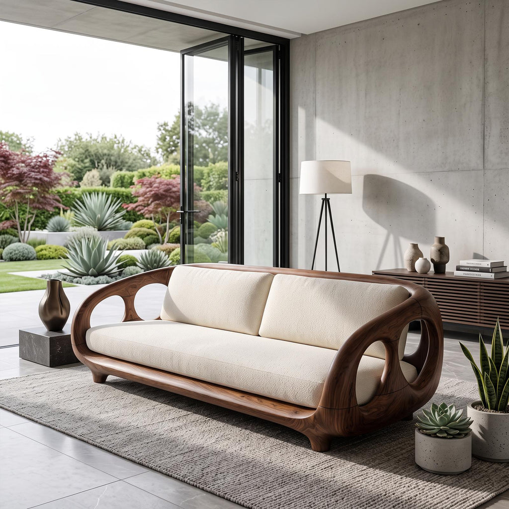 Modern Sculptural Sofa For Living Room And Sunroom
