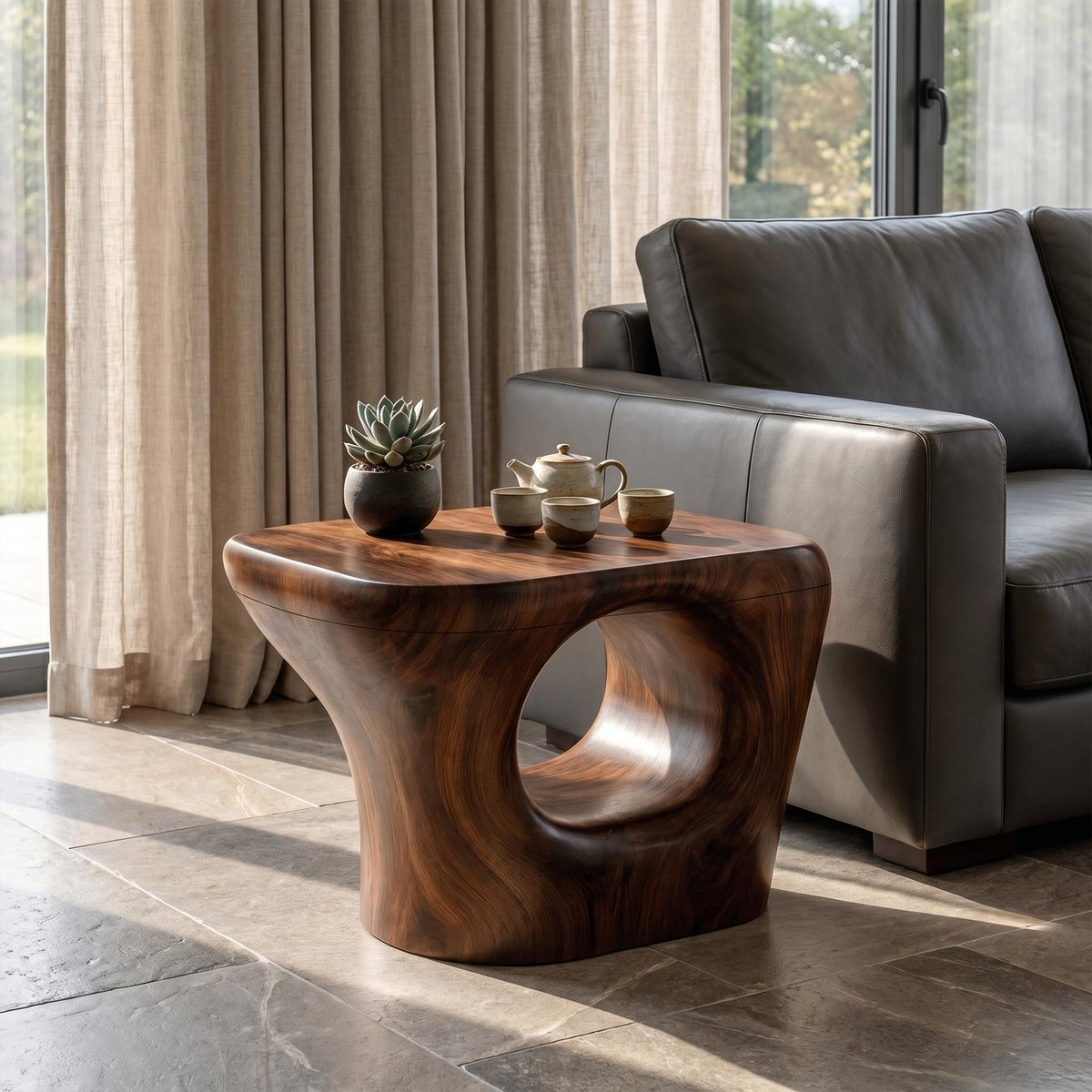 Rustic Beside Table, Handcrafted Solid Wood Bedroom Nightstand & Living Room Accent End Table