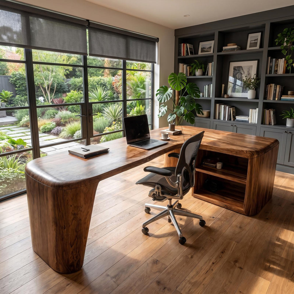 Organic Corner Desk Handcrafted Wood Design For Home Office