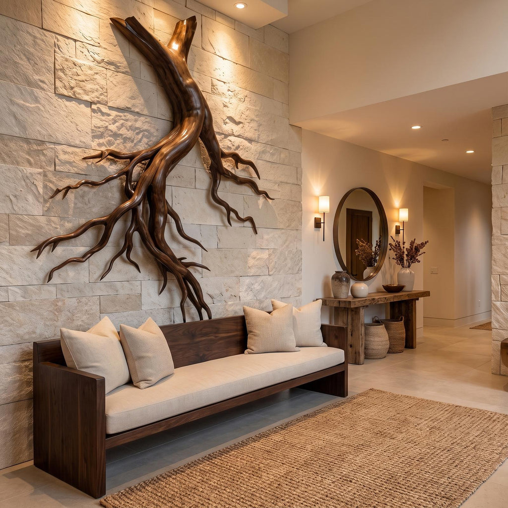 Mid Century Twisted Root Wall Sculpture Living Room