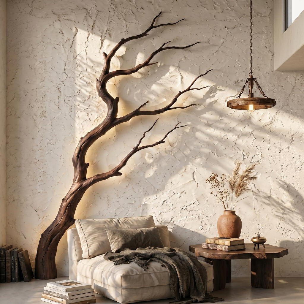 Spry Interior Organic Modern Wood Wall Decor, Sculptural Tree Branch Art for Entryway & Foyer, SINLSAWD128