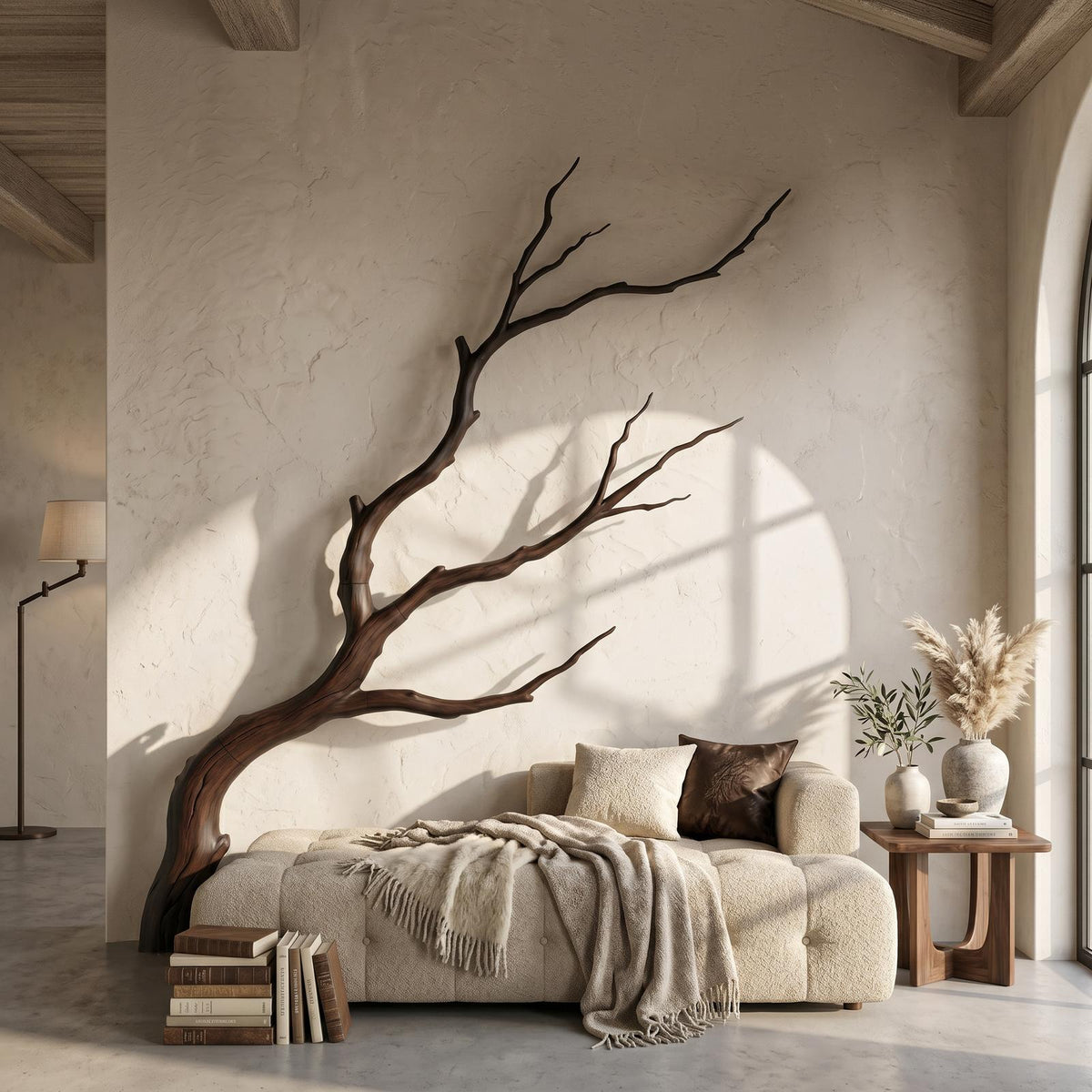 Spry Interior Artisan Wood Wall Decor, Handcrafted Tree Branch Sculpture & 3D Hanging Art for Living Room, SINLSAWD127