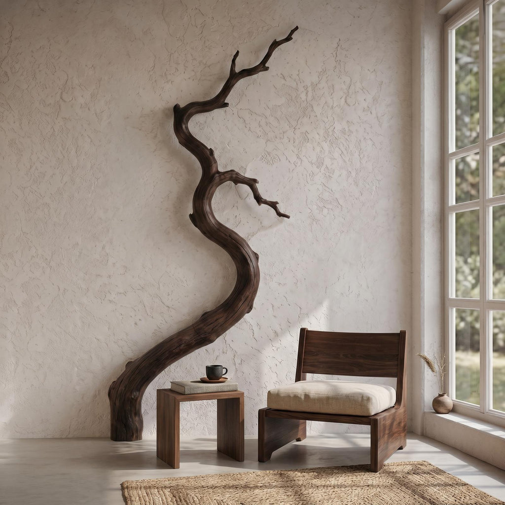 Spry Interior Nature Inspired Wood Wall Decor, Sculptural Tree Branch Form Art for Entryway & Living Room, SINLSAWD120