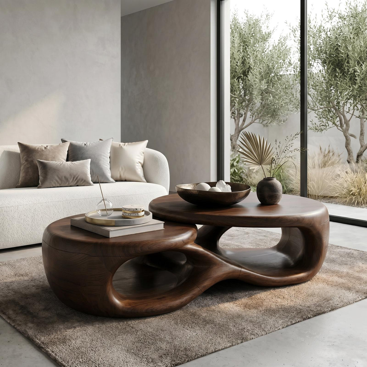 Organic Coffee Table With Sculptural Open Form Design For Living Room