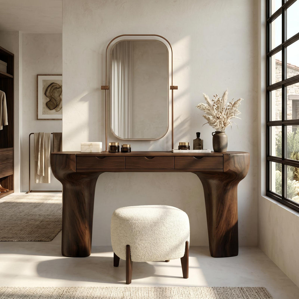 Rustic Dressing Table With Solid Wood Design For Bedroom