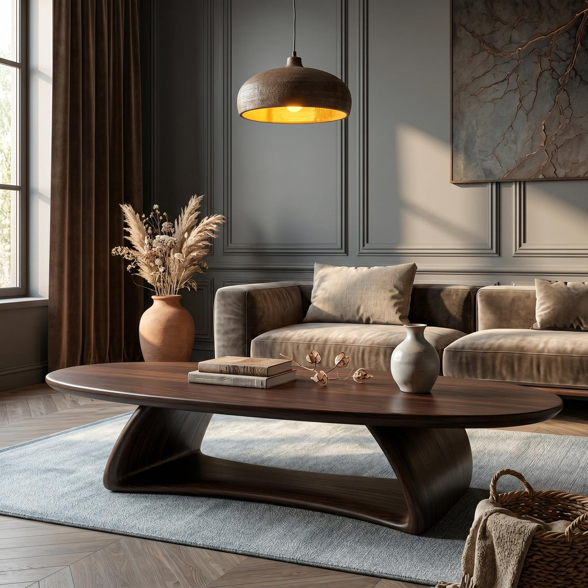 Contemporary Coffee Table With Artistic Sculptural Form For Living Room