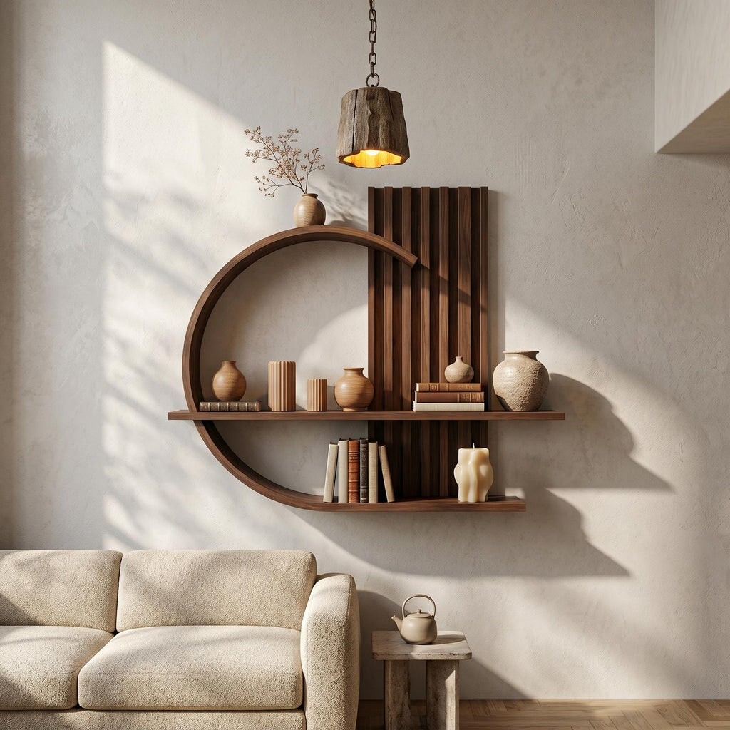 Japandi Organic Modern Wall Shelf Living Room And Bedroom