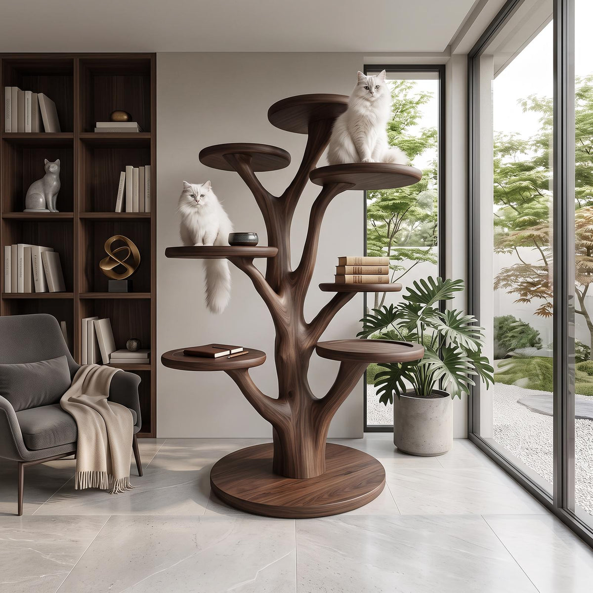 Mid Century Cat Tree Tower Living Room SINLSATT023