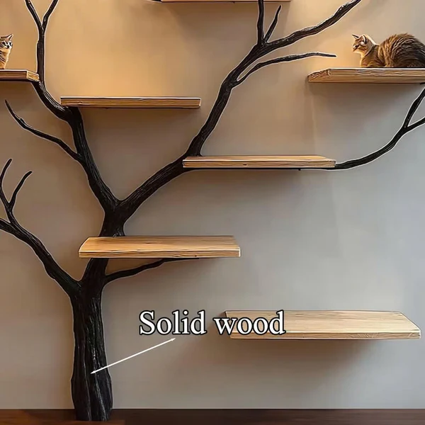 Natural Solid Wood Cat Tree Cat House Gift Cat SINLTT008