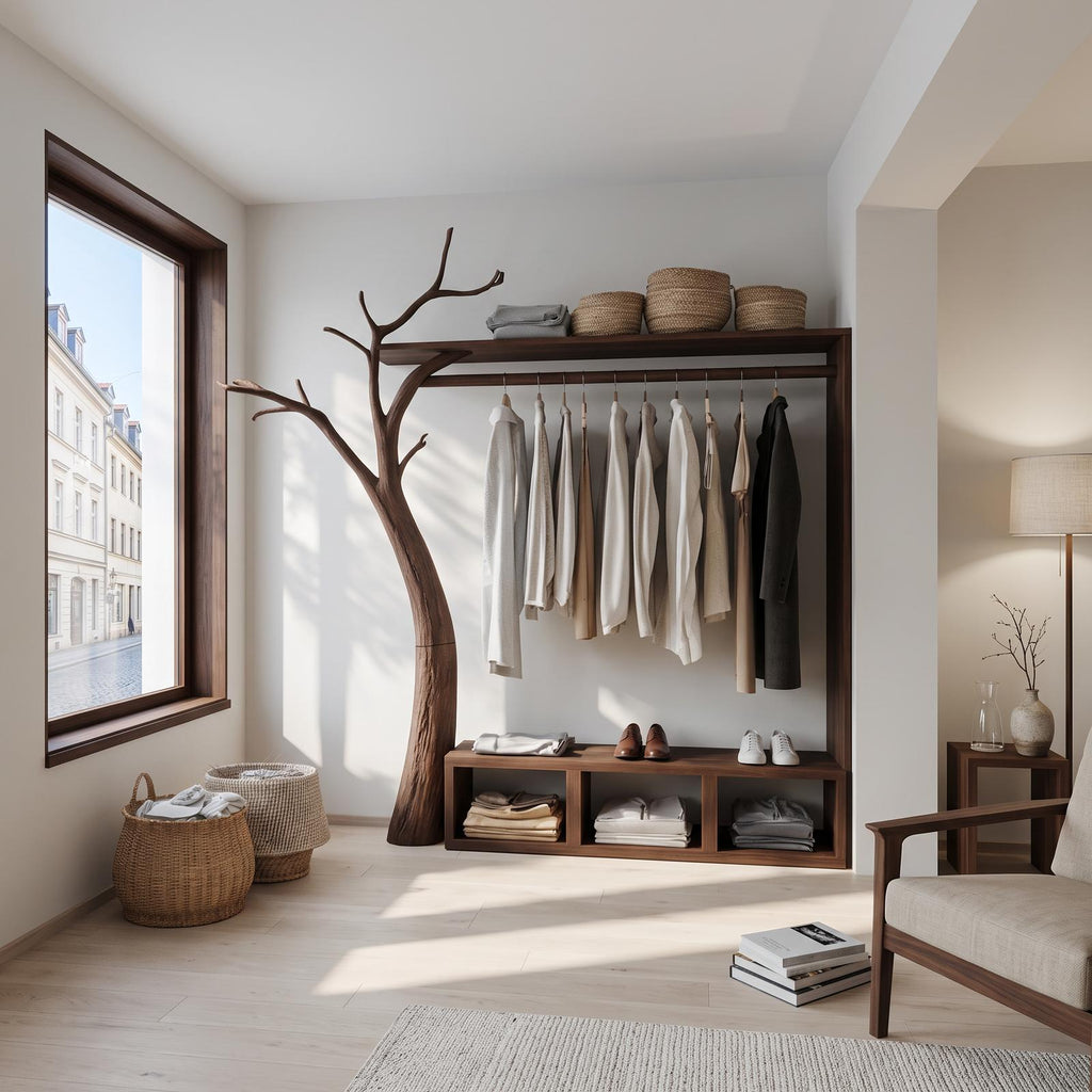 Rustic Tree Coat and Clothing Rack Living Room