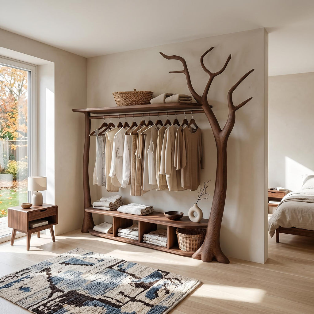 Rustic Tree Clothing Stand Bedroom Mudroom Entryway
