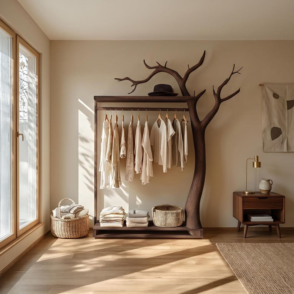 Rustic Clothing Rack Bedroom Hallway Entryway