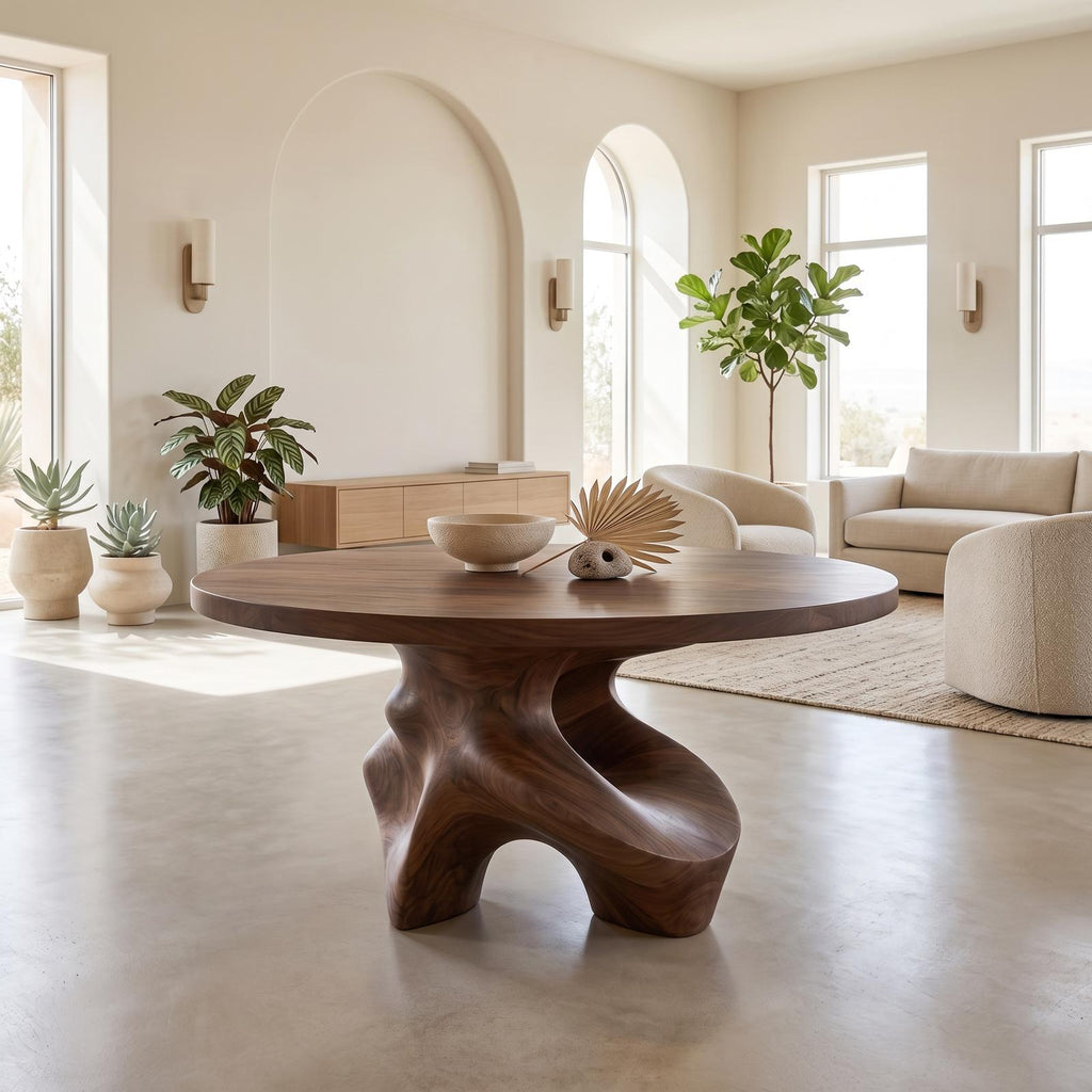 Minimalist Foyer Table Handcrafted Organic Base For Entryway