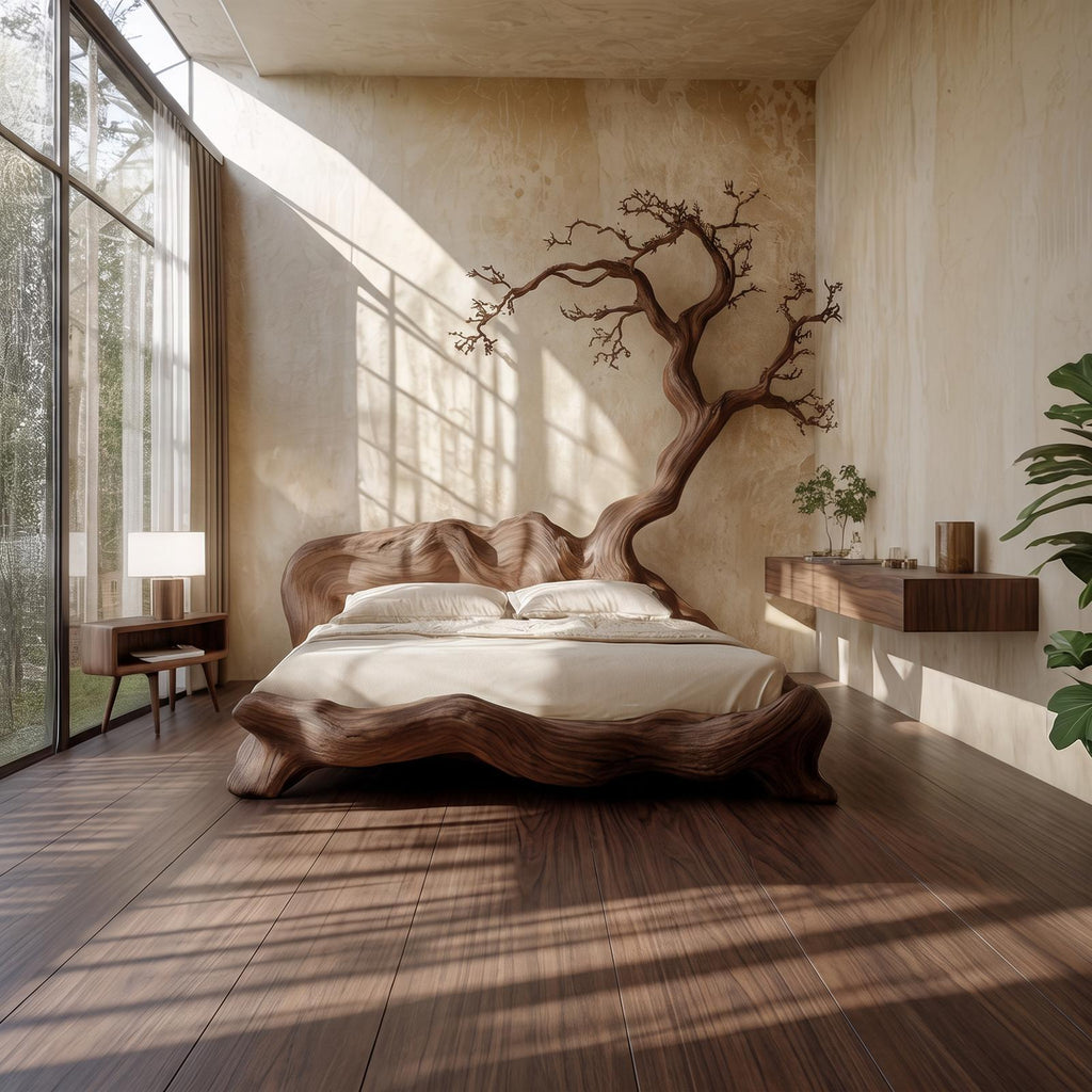 Rustic Organic Tree Branch Bed Contemporary Bedroom SINLSAWB072