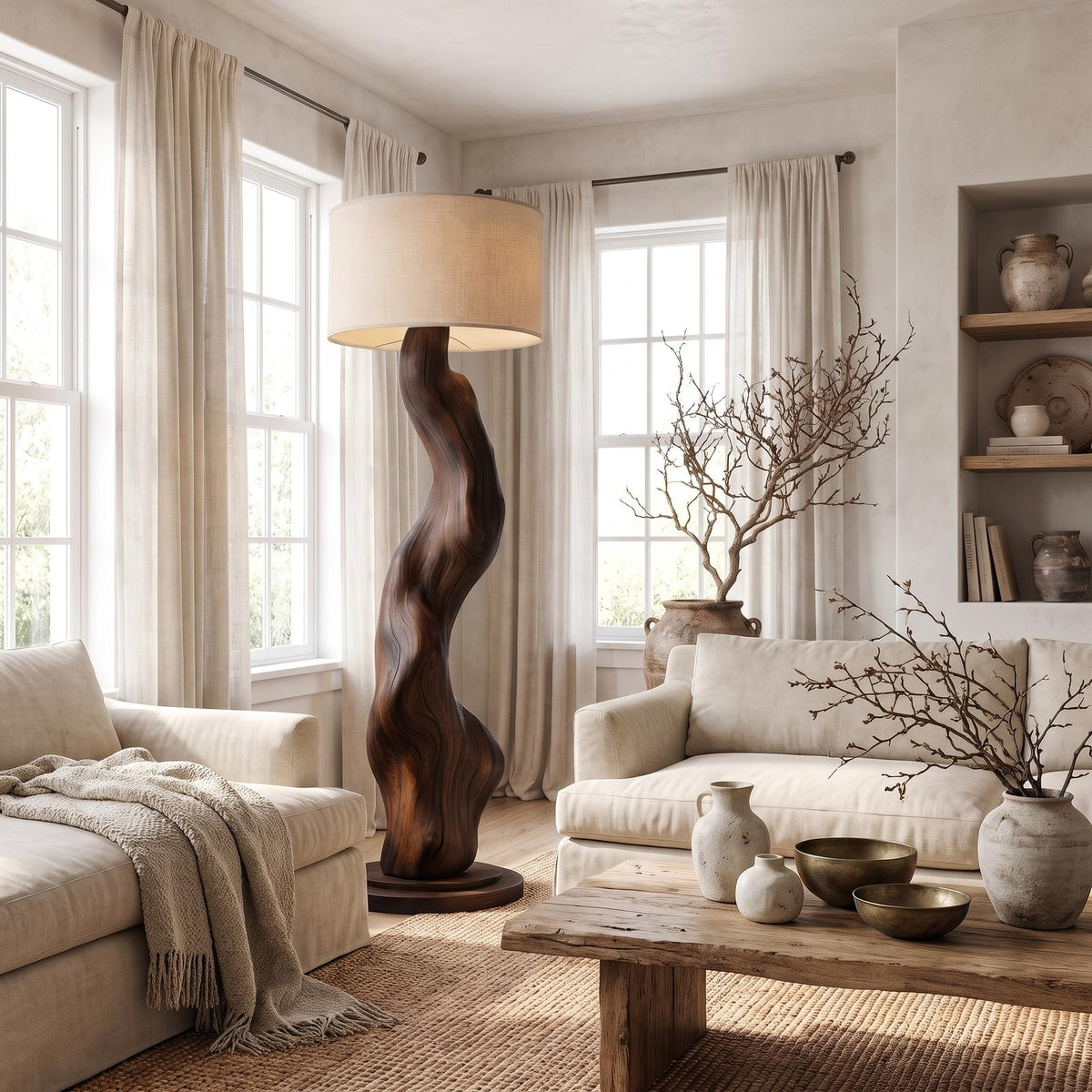 Modern Wooden Standing Floor Lamp For Bedroom And Living Room