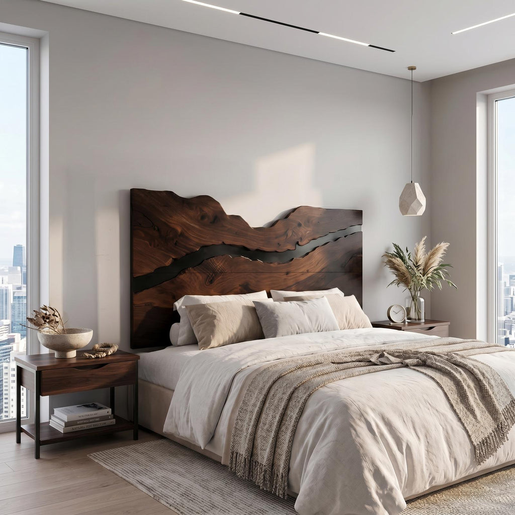 Rustic Headboard Slatted Bed Headboard For Bedroom SINLSAHB035