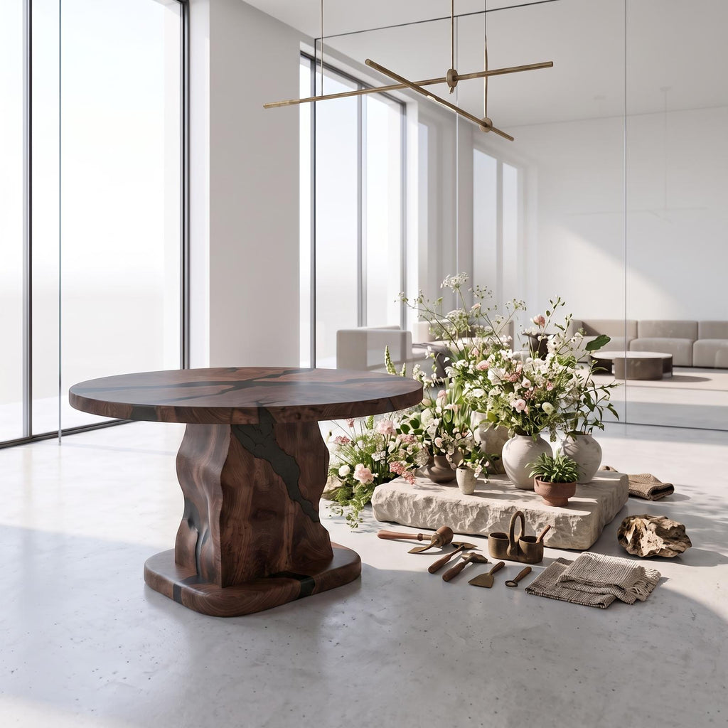 Rustic Foyer Table Handcrafted Solid Wood Design For Entryway