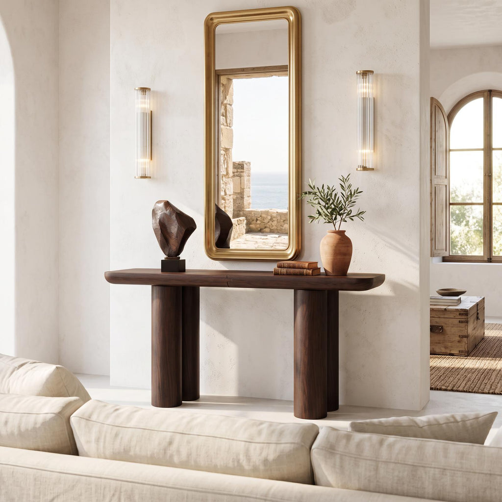 Midcentury Black Console Table Living Room SINLSACS138