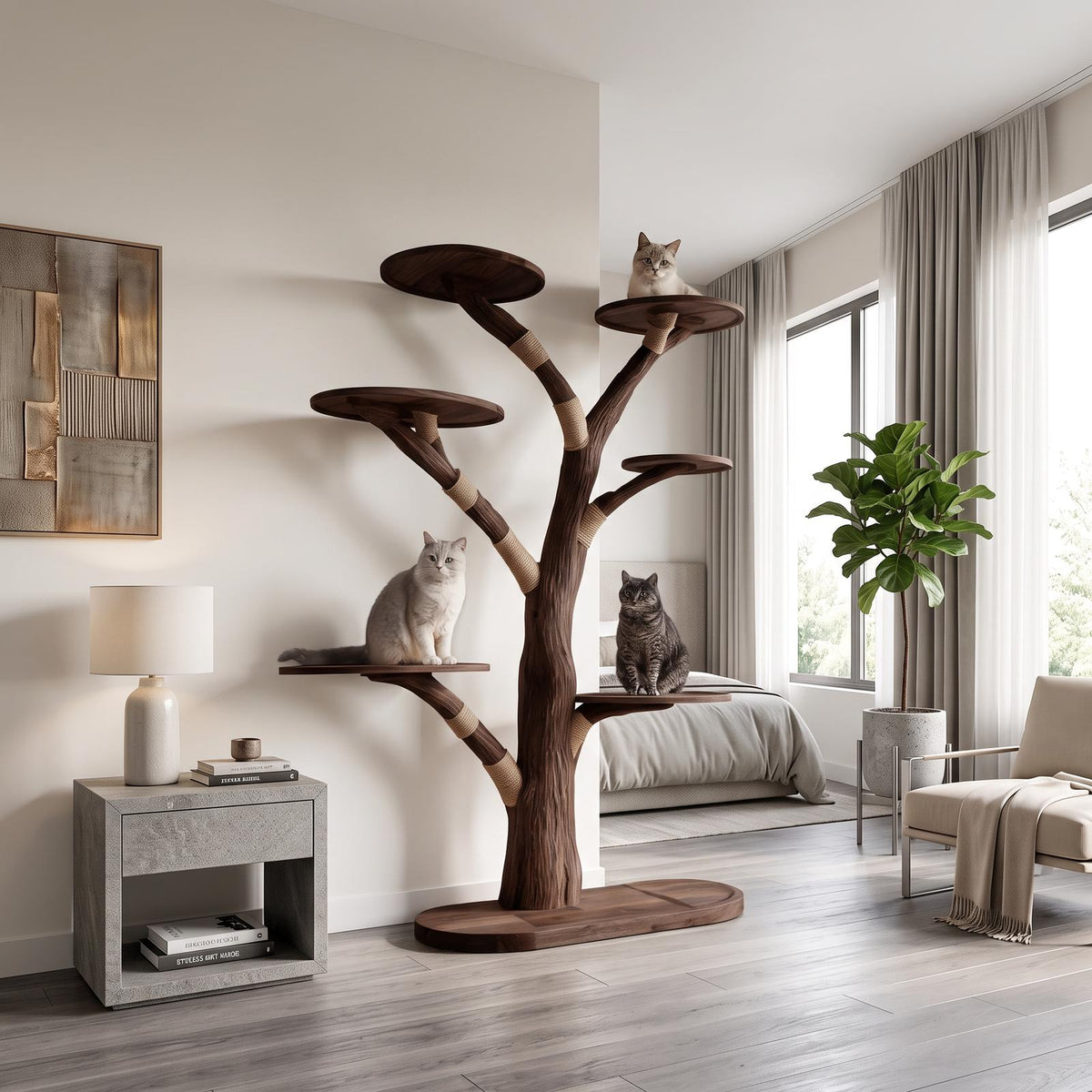 Rustic Tree Cat Tower Home Office SINLSATT027