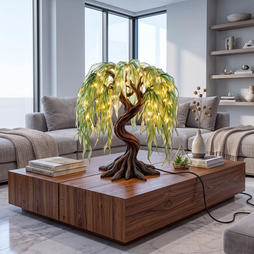 Modern Sculptural Bonsai Tree Table Lamp For Living Room