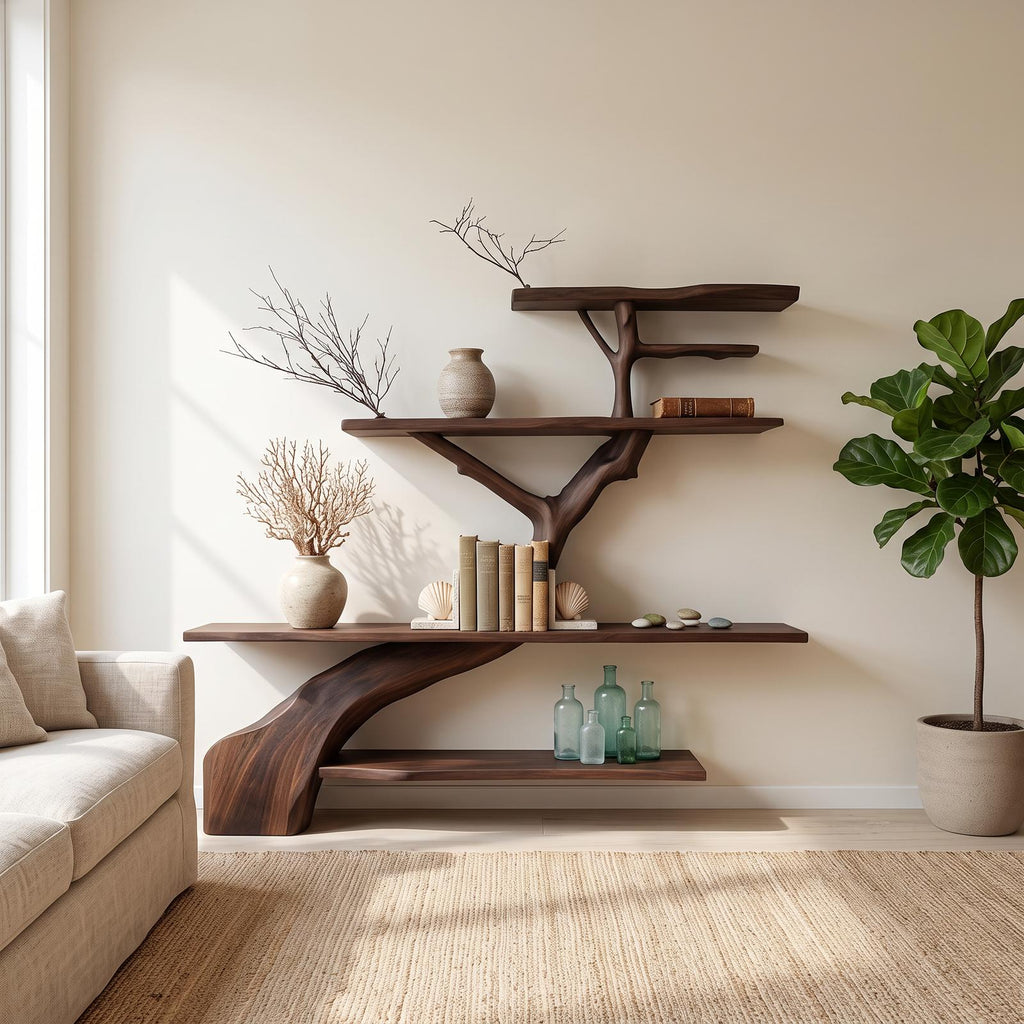 Rustic Tree Shelf Entry Living Room