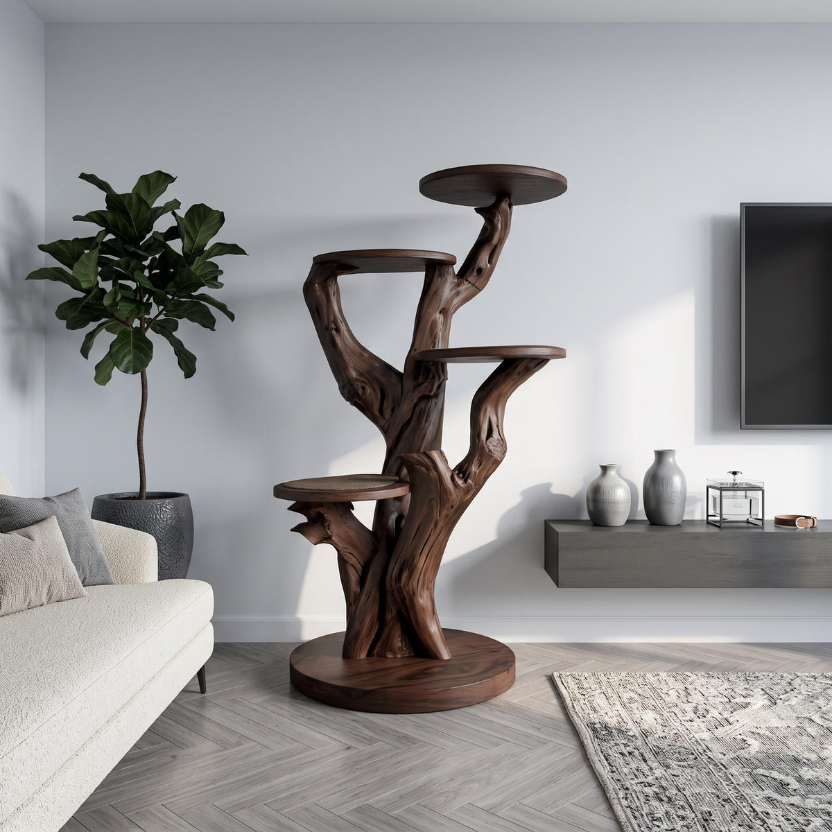 Rustic Cat Tree Tower Living Room And Morden House