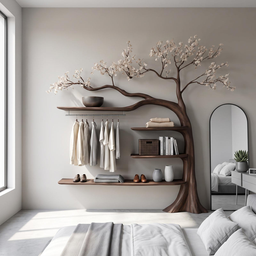 Rustic Tree Coat Rack Bedroom Closet