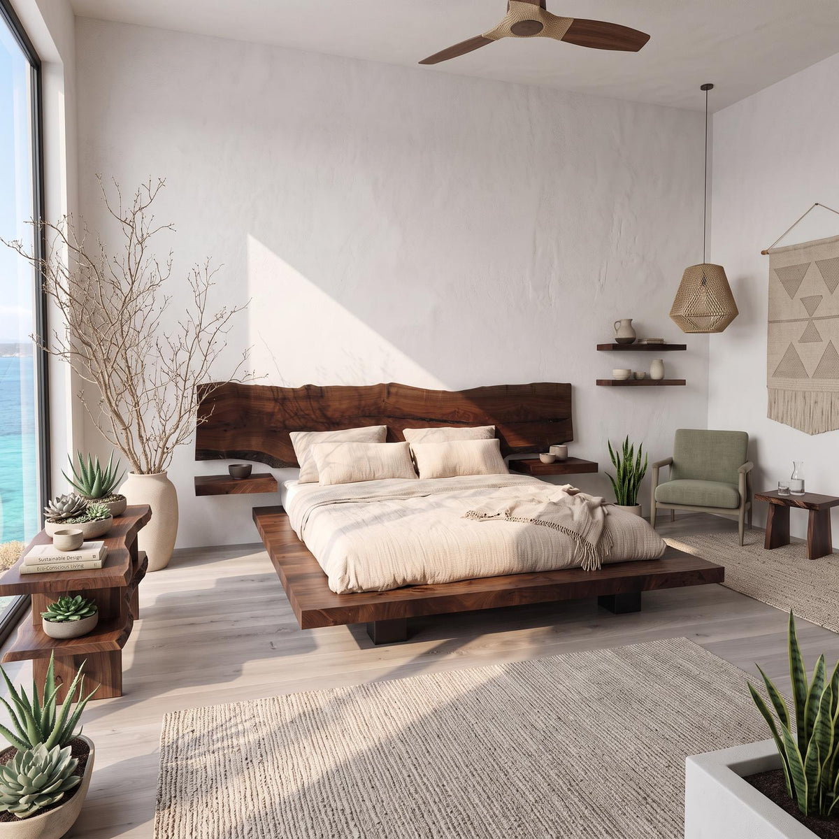 Rustic Bed Frame Farmhouse Bedroom SINLSAWB027