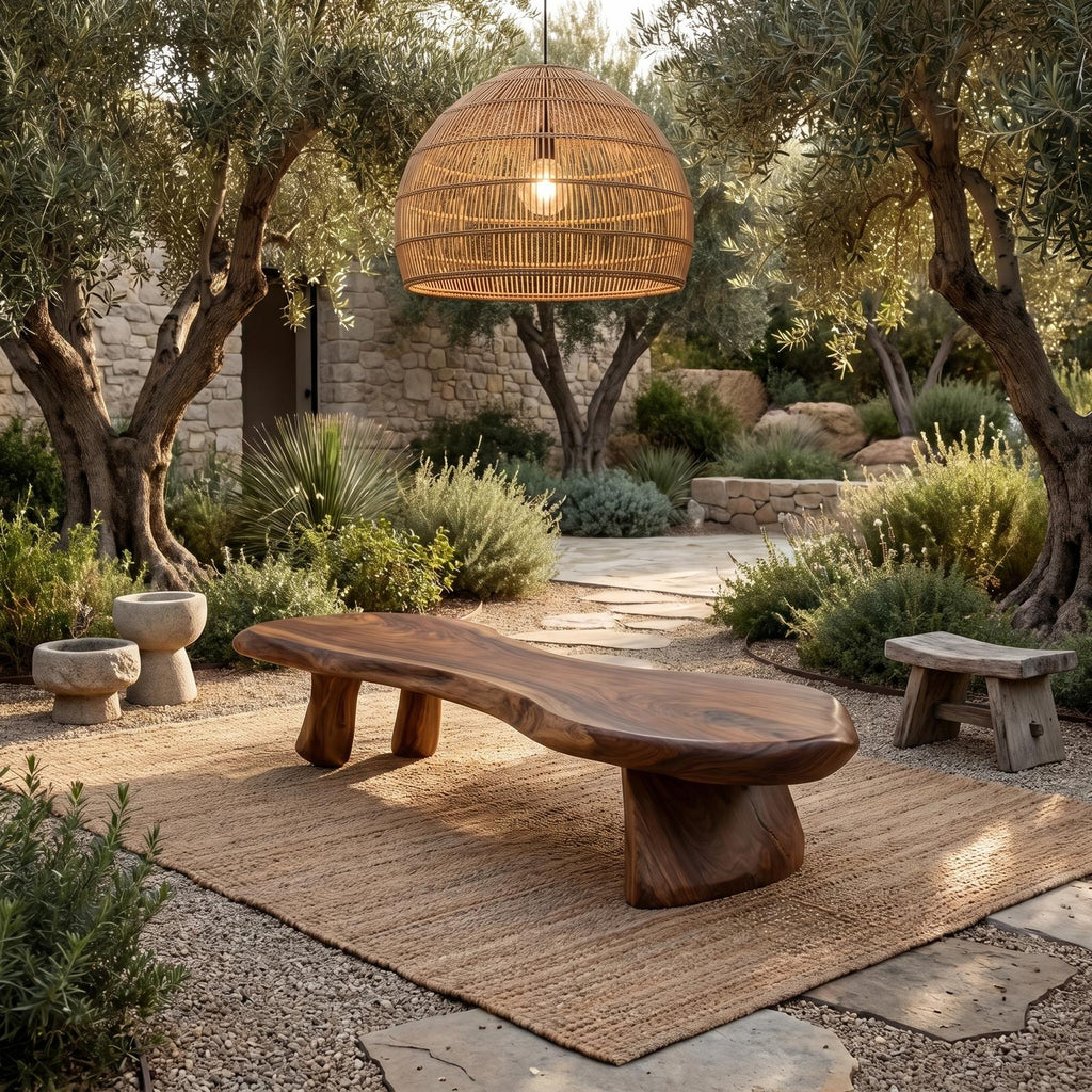 Rustic Bench Natural Tree Slab Design For Entryway