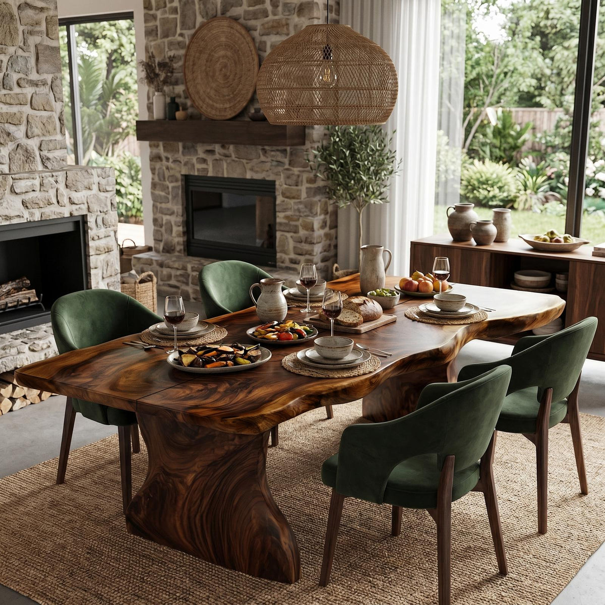 Rustic Dining Table Live Edge Design For Dining Room