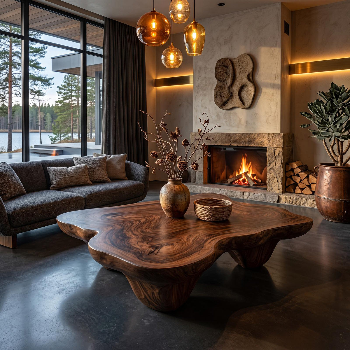 Modern Coffee Table With Minimal Base For Living Room