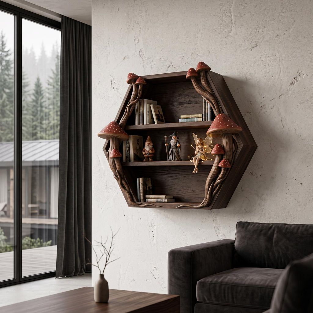 Minimalist Wall Bookshelf Handcrafted Solid Wood Shelves For Living Room
