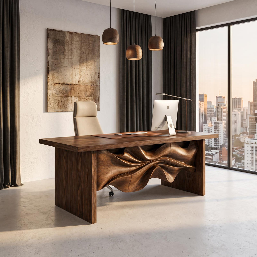Minimalist Writing Desk Handcrafted Storage Design For Home Office