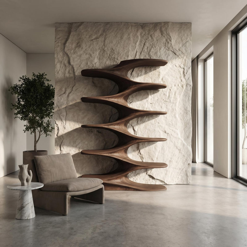 Sculptural Organic Bookshelf For Living Room And Reading Room SINLHATB716